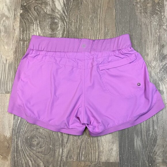Athleta Go The Distance Shorts Medium Running Athletic Purple Thistle Pull On - Picture 2 of 7